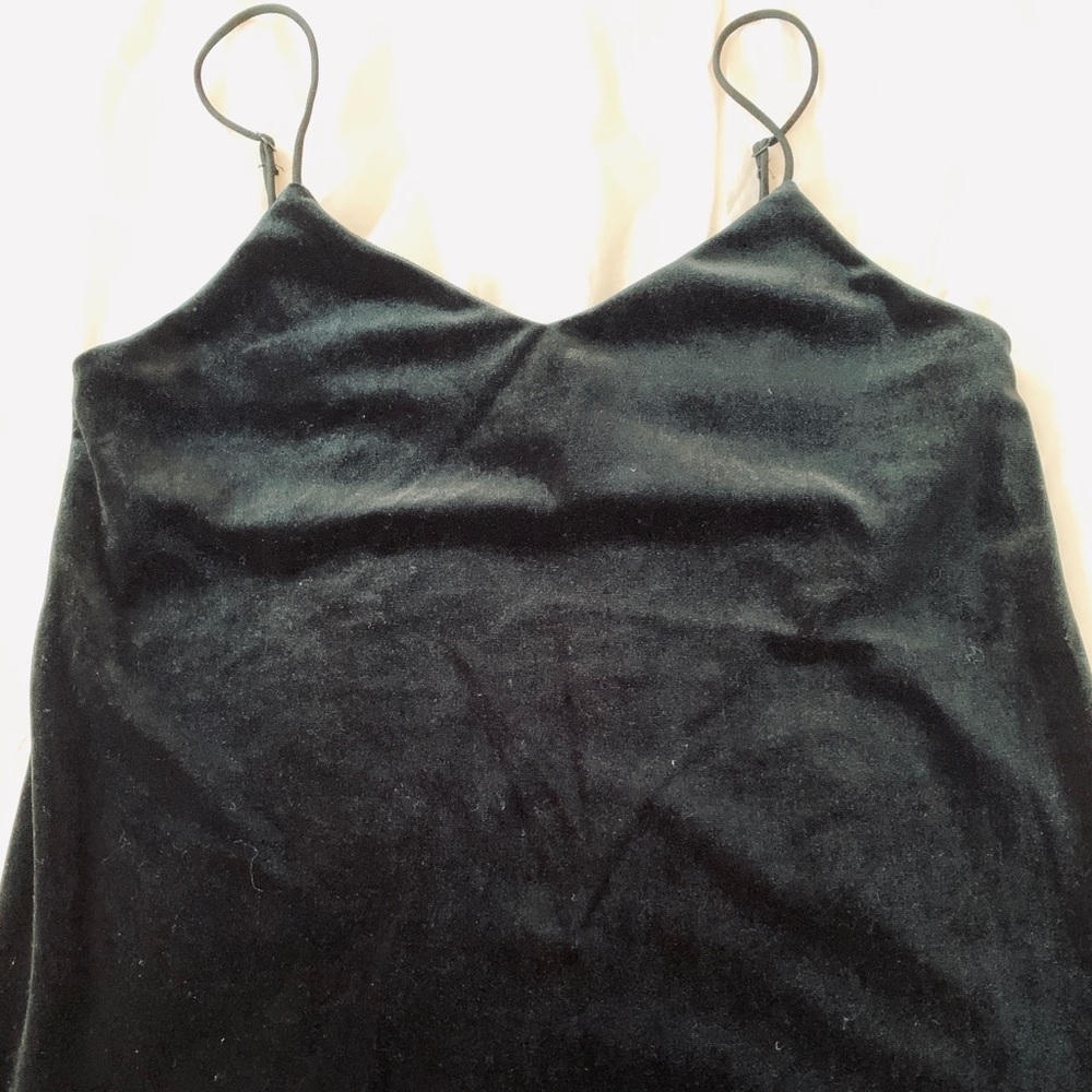 a new day black velvet tank top